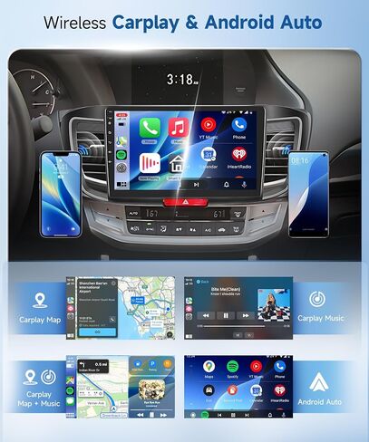 RK-3326S 4+64G Radio for Honda Accord 2.4L 2013-2015 Car Stereo with Wireless Carplay Android Auto,10.1'' 1280X720P IPS Touch Screen,5.0Bluetooth,Android Auto,FM/RDS,Backup Camera in Saudi Arabia