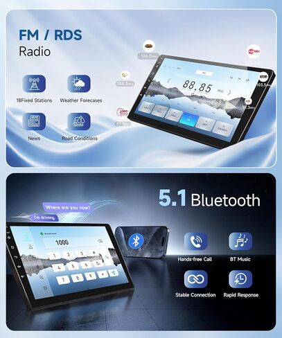 RK-3326S 4+64G Radio for Honda Accord 2.4L 2013-2015 Car Stereo with Wireless Carplay Android Auto,10.1'' 1280X720P IPS Touch Screen,5.0Bluetooth,Android Auto,FM/RDS,Backup Camera in Saudi Arabia