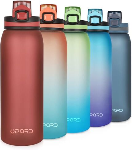 Opard 32oz Sports Water Bottle with Motivational Time Marker to Drink, Reusable BPA Free Tritan with Filter for Gym and Outdoor in Kuwait