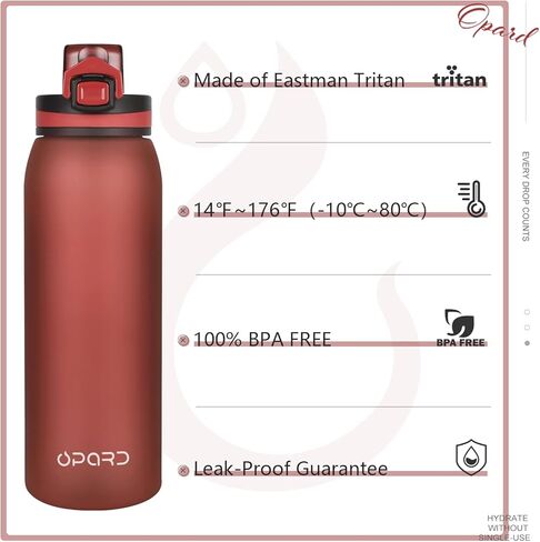 Opard 32oz Sports Water Bottle with Motivational Time Marker to Drink, Reusable BPA Free Tritan with Filter for Gym and Outdoor in Kuwait