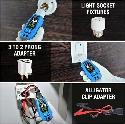 أداة Finder Circuit Breaker مع الملحقات ، 90-120 فولت AC الباحث عن الكسارة الرقمية مع اختبار منفذ GFCI متكامل ، تتبع الدائرة مع الجرس المنبه وعرض الألوان ، يتضمن حالة حمل in Kuwait