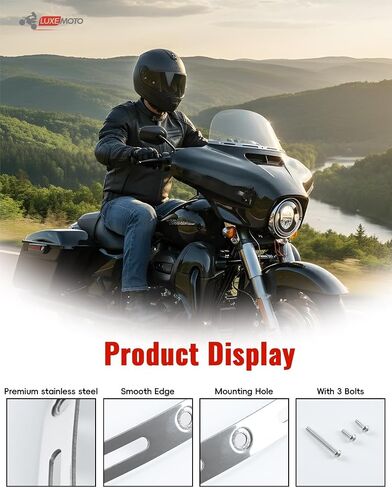 الزجاج الأمامي لزجاج الشارع 96-13 ، مقطوعة الزجاج الأمامي غير القابل للصدأ من Harley Tri Glide Glide Electra Glide Ultra Classic CVO 1996-2013 in Saudi Arabia