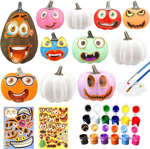 Jiabnukkn Dumpkin Decorations Halloween Halloween For Kids 10pcs Paint الخاص بك قرع اليقطين الاصطناعي الخاص بك بلاستيك بلاستيك ألعاب هدية للأطفال ديي عيد الشكر ديكور القرع in Kuwait