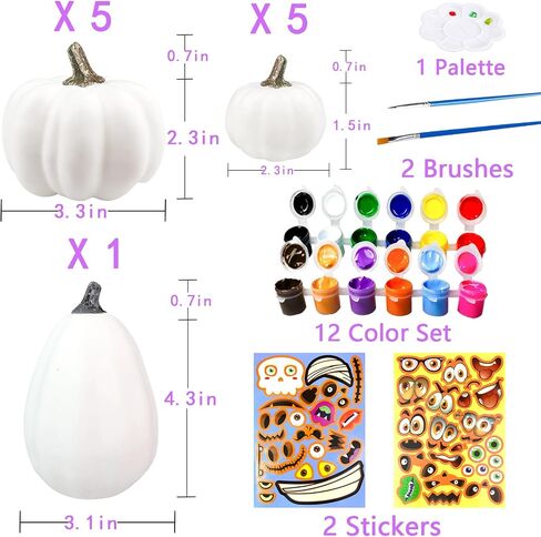 Jiabnukkn Dumpkin Decorations Halloween Halloween For Kids 10pcs Paint الخاص بك قرع اليقطين الاصطناعي الخاص بك بلاستيك بلاستيك ألعاب هدية للأطفال ديي عيد الشكر ديكور القرع in Kuwait