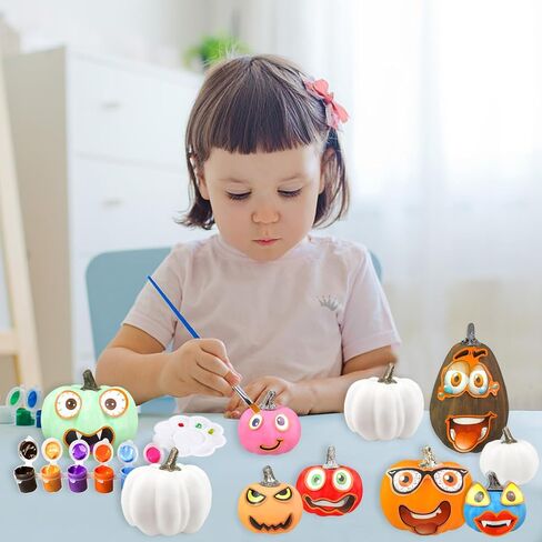 Jiabnukkn Dumpkin Decorations Halloween Halloween For Kids 10pcs Paint الخاص بك قرع اليقطين الاصطناعي الخاص بك بلاستيك بلاستيك ألعاب هدية للأطفال ديي عيد الشكر ديكور القرع in Kuwait