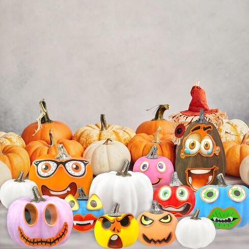 Jiabnukkn Dumpkin Decorations Halloween Halloween For Kids 10pcs Paint الخاص بك قرع اليقطين الاصطناعي الخاص بك بلاستيك بلاستيك ألعاب هدية للأطفال ديي عيد الشكر ديكور القرع in Kuwait