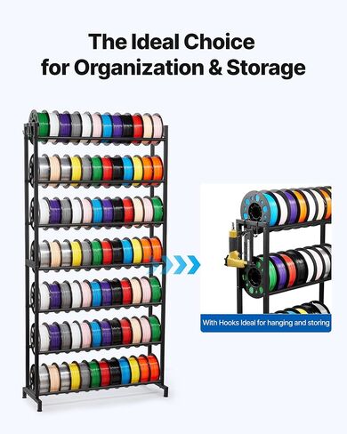 VEVOR 3D Printer Filament Storage Rack, 5 Tier Heavy Duty Storage Shelves for 3D Printing Filaments, Filament Spool Holders Racks for 3D Printing Studio, Home Studio, Office, Workshop (Shelf Only) in Saudi Arabia