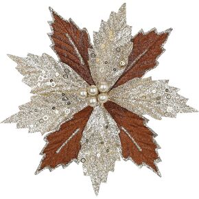 Briful 9'' البونسيتة زهور عيد الميلاد الاصطناعية 8PCS الحرير عيد الميلاد الزهور اللقطات والبخاخات زهور البونسيتياس السوداء الكبيرة مع مقاطع لشجرة عيد الميلاد زهرية ترتيب إكليل ديكور in Kuwait