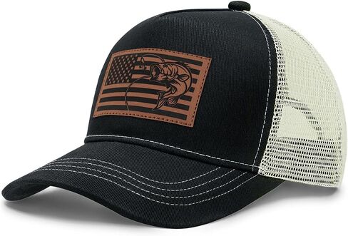 Fishing Gifts for Men American Flag Trucker Hat Fishing Hat Mens Christmas Birthday Gifts for Dad Father's Day Light-Brown in Saudi Arabia