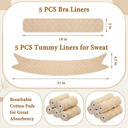 20 Pack Bra Liners for Sweat Tummy Liners Under Stomach Sweat Pads Plus Size for Women Sweating Supplies in Kuwait
