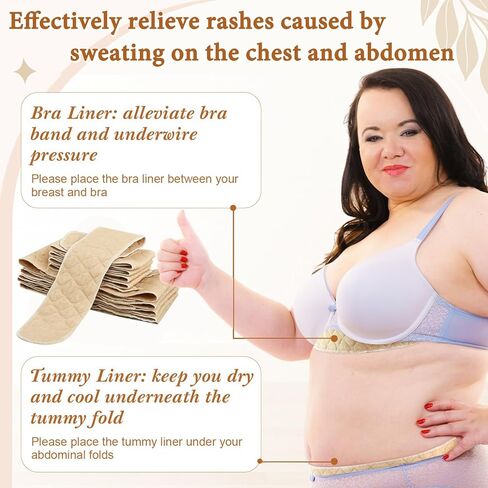 20 Pack Bra Liners for Sweat Tummy Liners Under Stomach Sweat Pads Plus Size for Women Sweating Supplies in Kuwait