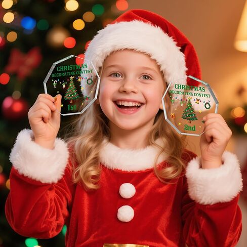 WATINC Ugly Christmas Sweater Trophy - 3 قطع جائزة ميدالية أكريليك للمركز الأول والثاني والثالث لأقبح سترة، جوائز مسابقة أزياء عيد الميلاد المضحكة، هدايا الحفلات للبالغين، مستلزمات ديكورات الطاولة الشتوية in Saudi Arabia