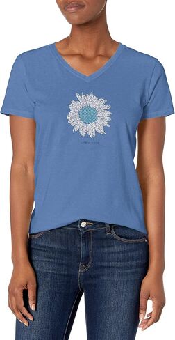 Life is Good Women's Crusher Tee, Short Sleeve Cotton Graphic T-Shirts, French Sunflower in Saudi Arabia