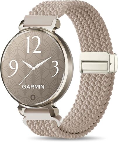 Braid Nylon Bands Compatible with Garmin Lily 2, Magnetic 14mm Stretchy Nylon Soft Loop Straps Quick Release Replacement Adjustable Wristband for Lily 2 Classic/Active Smart Watch Accessory for Women in Saudi Arabia