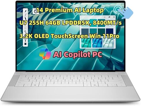 New XPS16 9640 Powerful AI Laptop 16.3" OLED UHD+ (3840 x 2400) Touch Screen Ultra 9 185H 64GB RAM 2TB SSD Geforce RTX 4060 Copilot Webcam Backlit Keyboard Fingerprint WiFi 7 Thunderbolt 4 Win 11 Pro in Saudi Arabia