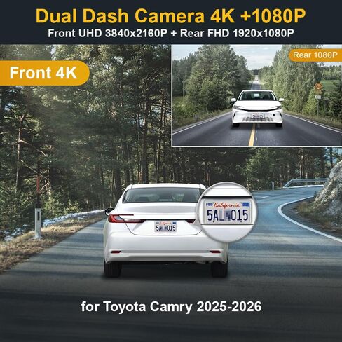 FITCAMX 4K DASH CAM لعام 2025 Toyota Camry Hybrid le se xle xse (HD2-06090) ، OEM Factory look ، uhd 2160p videan in Saudi Arabia