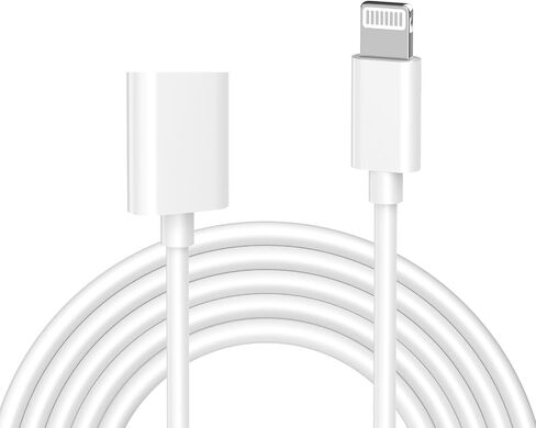 iPhone Charger for Live Extension Cable,[Apple MFi Certified]90 Degree Lightning Charging Male to Female Extender Dock Adapter for iPhone 14/Pro Max/13/12/11/XS/X/8/7/6 Pass Data Audio Live Broadcast in Saudi Arabia