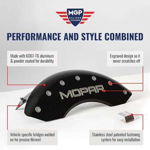 MGP Brake Caliper Covers Compatible with 2019-2025 Chevrolet Silverado, Tahoe, Suburban - Red Powder-Coated Finish, Engraved Chevy Logo, Aluminun Front and Rear Caliper Covers (Set of 4) in Saudi Arabia