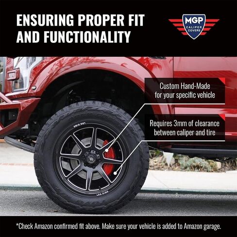 MGP Brake Caliper Covers Compatible with 2019-2025 Chevrolet Silverado, Tahoe, Suburban - Red Powder-Coated Finish, Engraved Chevy Logo, Aluminun Front and Rear Caliper Covers (Set of 4) in Saudi Arabia
