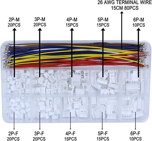460pcs jst ph connector kit 2،3،4،5،6 pin connector مستقيمة مستقيم من الذكور/الإناث وموصلات لوحة الدوائر لأردوينو ، إلكترونيات ديي واستخدام المنزل in Kuwait