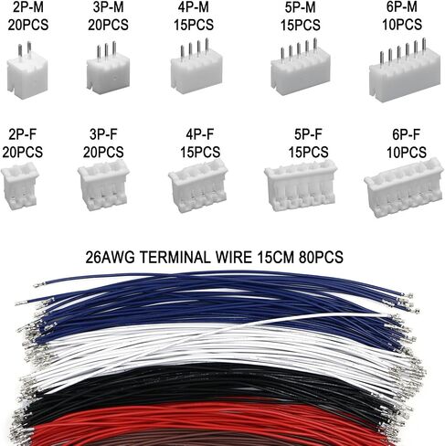 460pcs jst ph connector kit 2،3،4،5،6 pin connector مستقيمة مستقيم من الذكور/الإناث وموصلات لوحة الدوائر لأردوينو ، إلكترونيات ديي واستخدام المنزل in Kuwait