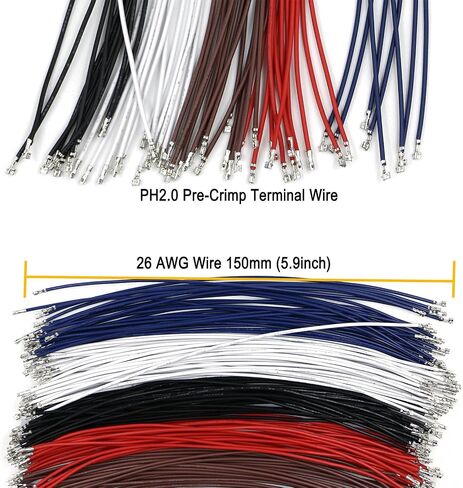 460pcs jst ph connector kit 2،3،4،5،6 pin connector مستقيمة مستقيم من الذكور/الإناث وموصلات لوحة الدوائر لأردوينو ، إلكترونيات ديي واستخدام المنزل in Kuwait