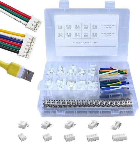 460pcs jst ph connector kit 2،3،4،5،6 pin connector مستقيمة مستقيم من الذكور/الإناث وموصلات لوحة الدوائر لأردوينو ، إلكترونيات ديي واستخدام المنزل in Kuwait