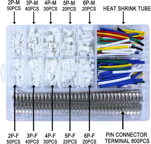 460pcs jst ph connector kit 2،3،4،5،6 pin connector مستقيمة مستقيم من الذكور/الإناث وموصلات لوحة الدوائر لأردوينو ، إلكترونيات ديي واستخدام المنزل in Kuwait