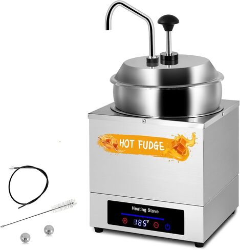 Digital Nacho Cheese Dispenser 7.4Qt Nacho Cheese Warmer with 2 Pumps&9 Stickers, Hot Fudge Dispenser Insulated Pump Dispenser for Cheese Hot Fudge Butter Caramel in Saudi Arabia