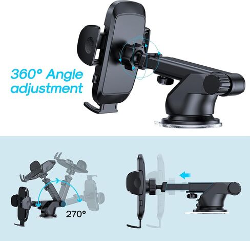 Universal Car Phone Holder[Strongest adsorption] Upgraded Version 3 in 1, car Dashboard air Vents Windshield Phone Holder for iPhone Android Samsung, Google and All Other Smartphones in Saudi Arabia
