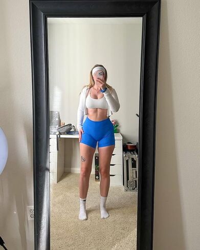 شورتات راكب الدراجة النارية Olmlmt للنساء عالية الخصر in Kuwait