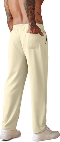 COOFANDY Men's Knit Sweatpants Lightweight Open Bottom Casual Pants Drawstring Jogger Yoga Pants with Pockets in Saudi Arabia