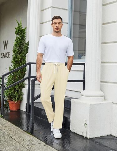 COOFANDY Men's Knit Sweatpants Lightweight Open Bottom Casual Pants Drawstring Jogger Yoga Pants with Pockets in Saudi Arabia