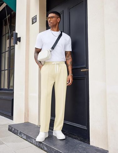 COOFANDY Men's Knit Sweatpants Lightweight Open Bottom Casual Pants Drawstring Jogger Yoga Pants with Pockets in Saudi Arabia