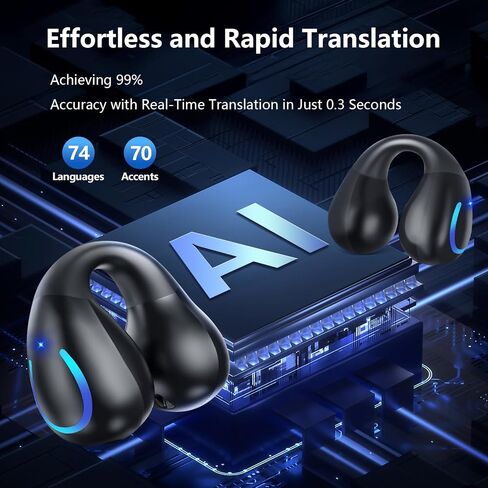سماعات رأس Bluetooth حقيقية لاسلكية الأذن 60H تشغيل أذن عرض أذن عرض أذن مع حالة شحن لاسلكية IPX5 مقاومة للماء مع ميكروفون للتلفزيون للهاتف الذكي كمبيوتر الكمبيوتر الرياضي الأزرق in Kuwait