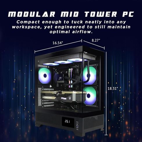 MEK AI-Enhanced Gaming PC Desktop Computer - NVIDIA GeForce RTX 5080, AMD Ryzen 7 9700X 5.5GHz, 32GB DDR5 RGB, 2TB NVME M.2 SSD, 1000W 80+ Gold PSU, WiFi 7, Windows 11 in Saudi Arabia