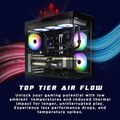 MEK AI-Enhanced Gaming PC Desktop Computer - NVIDIA GeForce RTX 5080, AMD Ryzen 7 9700X 5.5GHz, 32GB DDR5 RGB, 2TB NVME M.2 SSD, 1000W 80+ Gold PSU, WiFi 7, Windows 11 in Saudi Arabia