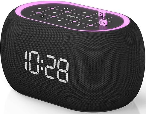 Anjank Alarm Clock FM Radio مع مكبر صوت Bluetooth ، صوت استريو Hi-Fi ، 7 clolors Light Light ، 8 أصوات للاستيقاظ ، 0-100 ٪ خافتة ، حجم 30 مستوى ، ساعة LED رقمية صغيرة مع مزامنة وقت تلقائي لغرفة النوم in Kuwait