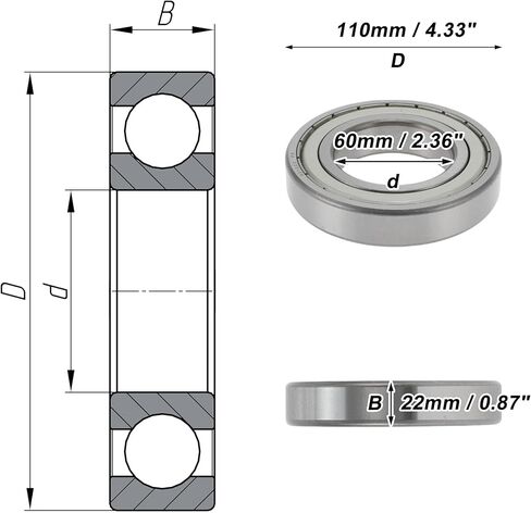 ACROPIX 1060ZZ محامل الكرات الأخدود العميق محامل مشحم ختم معدني مزدوج 6x10x3 مللي متر لهجة فضية in Kuwait