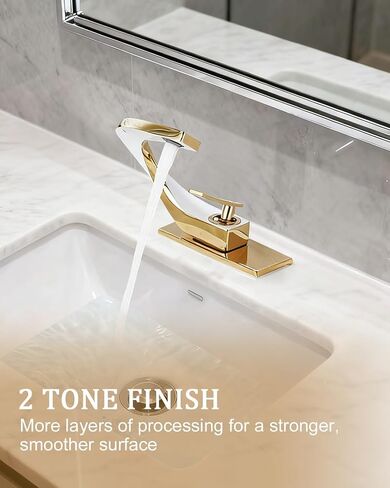 White Gold Vanity Single Hole Single Handle 1 Hole Bathrom Faucets for Sink, Modern Brass Copper Unique Faucet, Lavatory Basin Mixer Tap, llaves para lavamanos de baño, Gold Faucet for Bathroom Vanity in Saudi Arabia