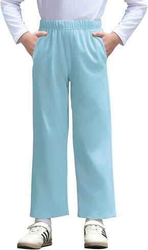 Haloumoning Toddler Boys Sweatpants الأطفال ركض مستقيم الساق مع جيوب مفتوحة أسفل للرياضة في الهواء الطلق 3-10y in Saudi Arabia