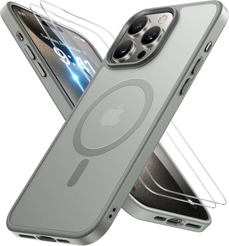 Miracase Magnetic Series for iPhone 14 Case [Compatible with MagSafe] [with 2X Screen Protectors] Military-Grade Protection, Anti-Fingerprint, Slim Design Phone Case for iPhone 14, Dark Blue in Kuwait