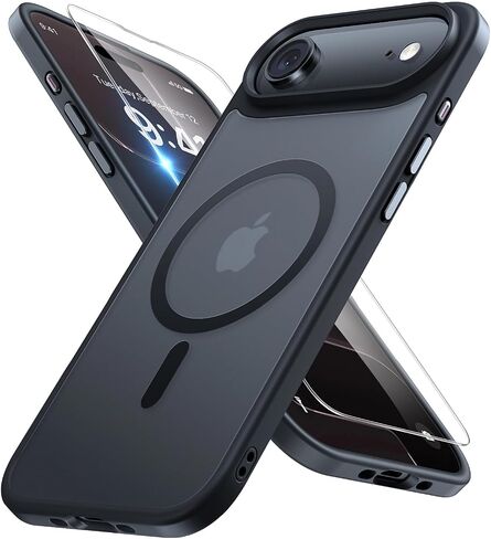 Miracase Magnetic Series for iPhone 14 Case [Compatible with MagSafe] [with 2X Screen Protectors] Military-Grade Protection, Anti-Fingerprint, Slim Design Phone Case for iPhone 14, Dark Blue in Kuwait
