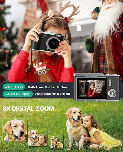 Kids Camera with flip Screen for Boys and Girls 1080P Video Kids Digital Camera Toys Christmas Birthday Gift for 3-12 Year Old in Saudi Arabia