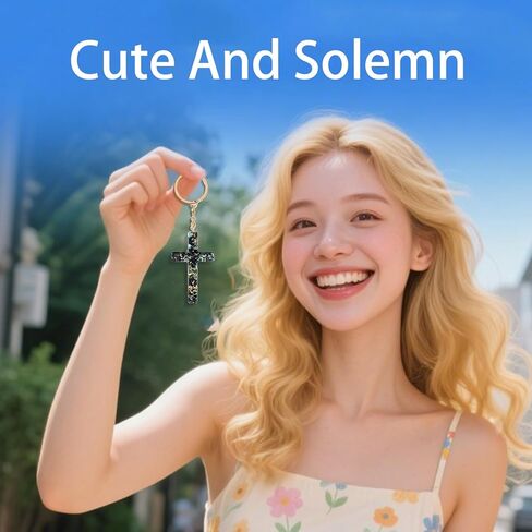 Cross Keychain, Religion Jesus Keyring Christian Gifts, Women Charm for Purse Handbags Backpacks, Small delicate accessories in Kuwait