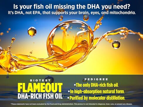 Biotest Flameout DHA -Rich Oil - 4200 Mg Omega -3 - Pharmaceutical Grade DHA & EPA - 90 Softgels (30 يومًا) in Kuwait