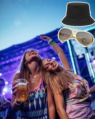 80s 90s Hip Hop Costume Kit Rapper Accessories Outfit Old School Rapper DJ Halloween Themed Party Outfits for Men Women in Saudi Arabia