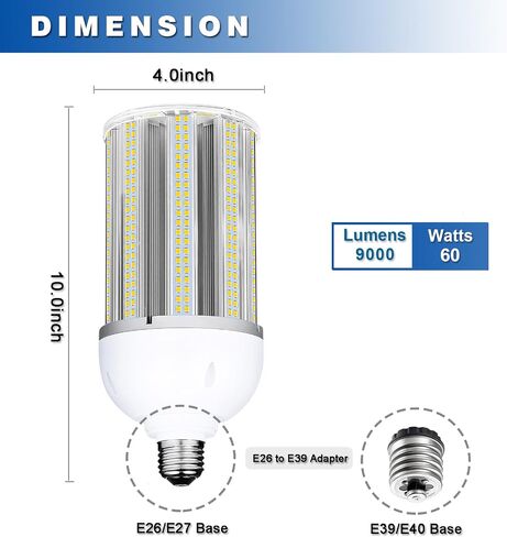300W Equivalent LED Corn Light Bulb 5000 Lumen 5000K 30W Large Area Cool Daylight White E26/E27 Medium Base for Outdoor Indoor Garage Warehouse Factory Workshop Street Backyard (30 Watts 1Pack) in Saudi Arabia