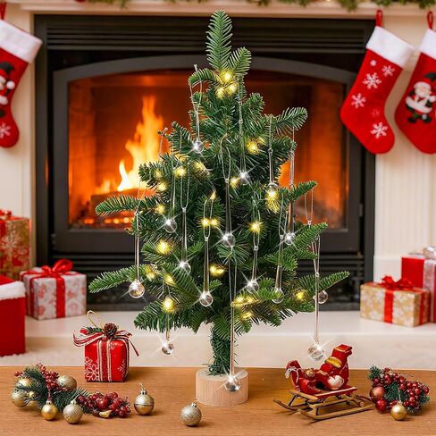 Wettarn 30 Pcs Acrylic Crystal Christmas Balls Ornaments, 1.2" Clear Ornaments Crystal Glass Christmas Diamond Ornaments Raindrops with Silver Thread for Christmas Hanging Decorations in Saudi Arabia