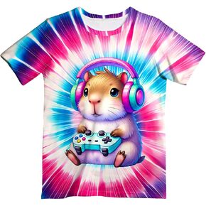 Kids Neon Tie Dye Shirt for Boys Girls Tie-Dye T-Shirt Hippes Tshirt Senior Children Tee Size 6-16 Years Age in Kuwait